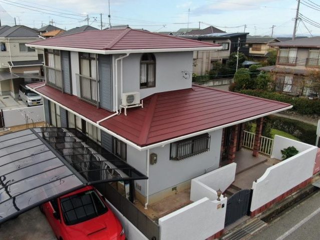 高砂市の葺き替え工事が完了した住宅外観